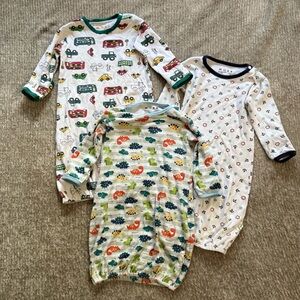 MQBB Baby Gowns Bundle 12-18M Organic Cotton Dinosaur Nautical Car Print